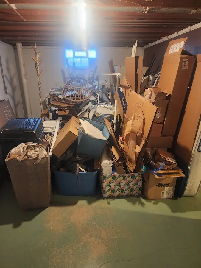 Roll-off dumpster container at job site for 20 Yard Dumpster Rental in Okmulgee